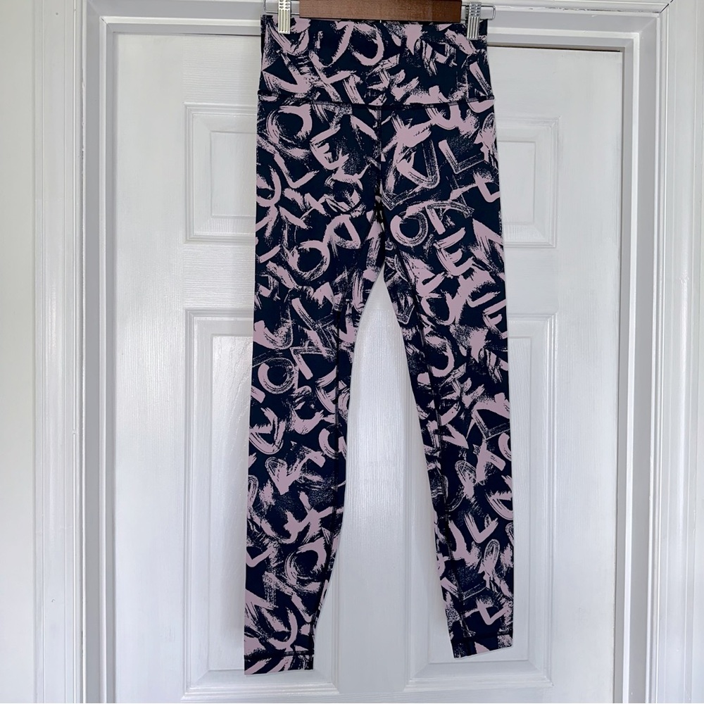 Lululemon Wunder Under High Rise Full-on Luxtreme Leggings 6 Navy Pink - Picture 3 of 7